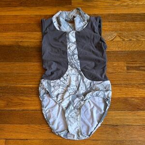 Gray and White Dance Leotard